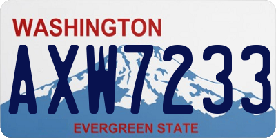 WA license plate AXW7233