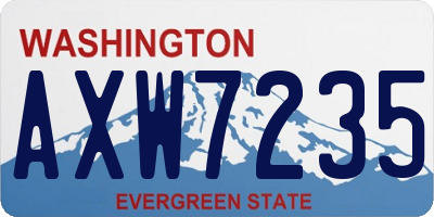 WA license plate AXW7235