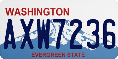 WA license plate AXW7236