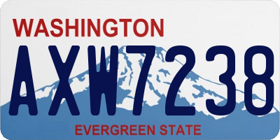 WA license plate AXW7238