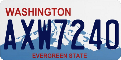 WA license plate AXW7240