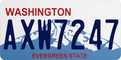 WA license plate AXW7247