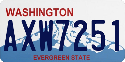 WA license plate AXW7251