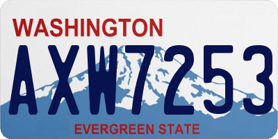 WA license plate AXW7253