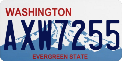 WA license plate AXW7255