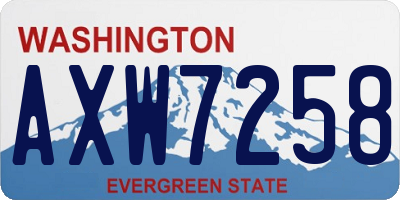 WA license plate AXW7258