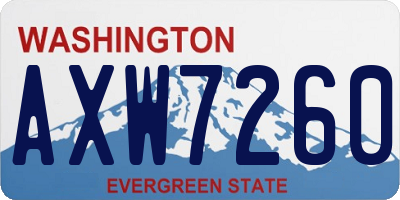 WA license plate AXW7260