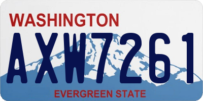 WA license plate AXW7261