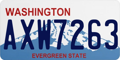 WA license plate AXW7263