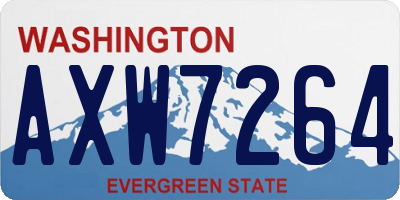 WA license plate AXW7264