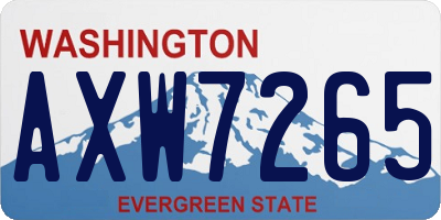 WA license plate AXW7265