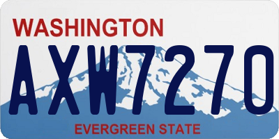 WA license plate AXW7270