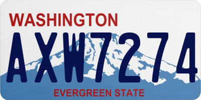 WA license plate AXW7274