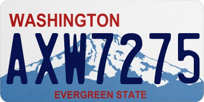 WA license plate AXW7275