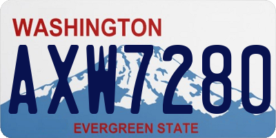 WA license plate AXW7280