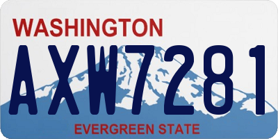 WA license plate AXW7281