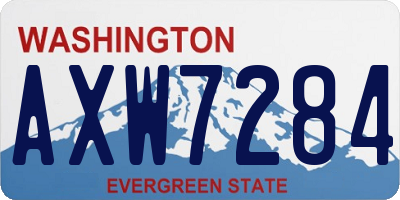 WA license plate AXW7284