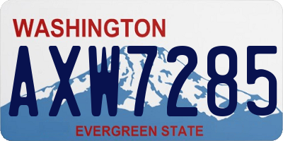 WA license plate AXW7285