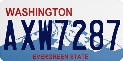 WA license plate AXW7287