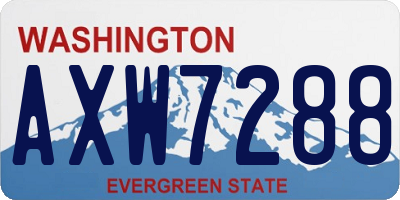 WA license plate AXW7288