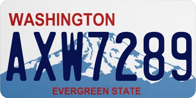 WA license plate AXW7289