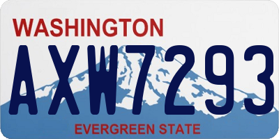 WA license plate AXW7293