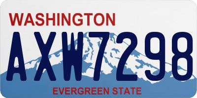 WA license plate AXW7298