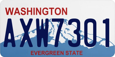 WA license plate AXW7301