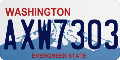 WA license plate AXW7303