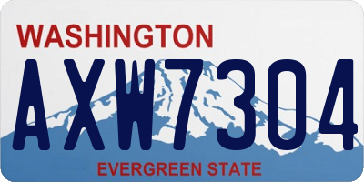 WA license plate AXW7304