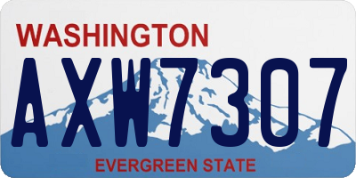 WA license plate AXW7307