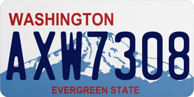 WA license plate AXW7308