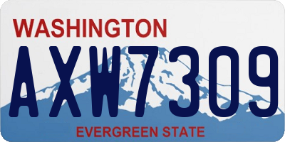 WA license plate AXW7309
