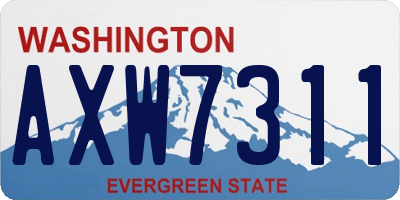 WA license plate AXW7311