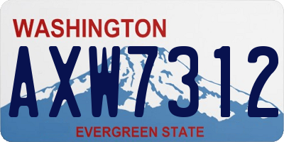 WA license plate AXW7312