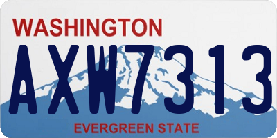 WA license plate AXW7313
