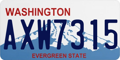 WA license plate AXW7315