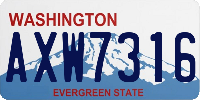 WA license plate AXW7316