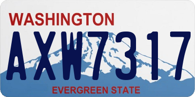 WA license plate AXW7317