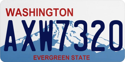 WA license plate AXW7320