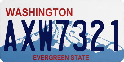 WA license plate AXW7321