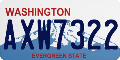 WA license plate AXW7322