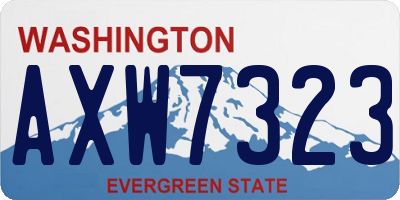 WA license plate AXW7323