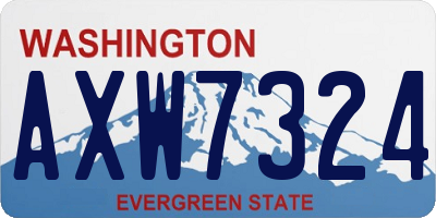 WA license plate AXW7324