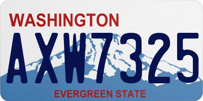 WA license plate AXW7325