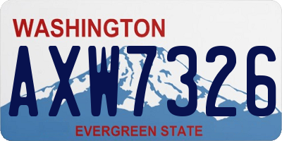 WA license plate AXW7326