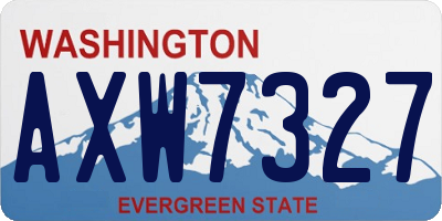WA license plate AXW7327