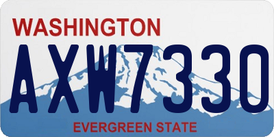 WA license plate AXW7330