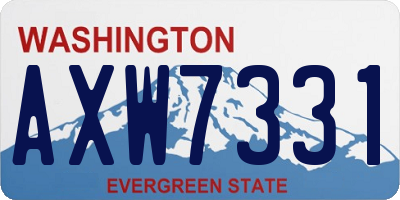 WA license plate AXW7331