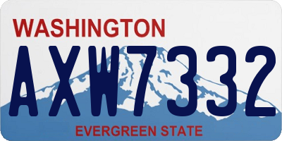 WA license plate AXW7332